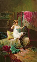 A Girl Looking in a Mirror